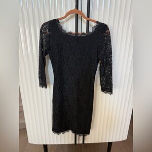 DVF Zarita black lace dress. Size 0